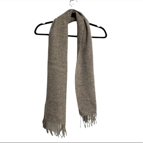 Lambswool Winter Scarf Made In Italy Brown One Size - Picture 2 of 5